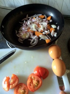 Making breakfast. Making breakfast.