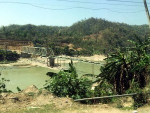 A bridge under construction.