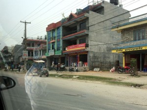 A town along the route to Pokhara.