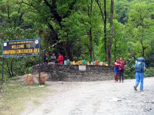 Entering the Annapurna Conservation Area.