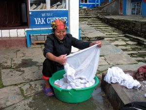 Doing the laundry.