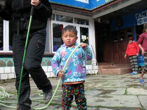 Cute kid at guesthouse.