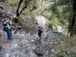 Steep downhill.