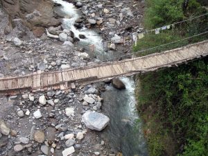 The old suspension bridge.