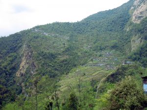 Looking back on Chomrong from the other side of the valley.