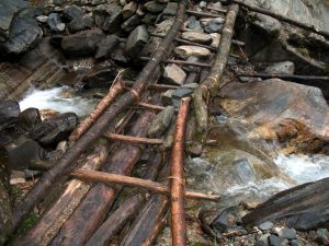 Makeshift bridge.