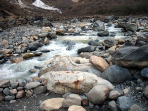 The Modi river is just a swift icey stream coming out of the glacier.