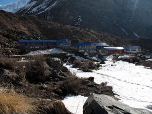 Machhapuchhre Base Camp viewed from the upper end.