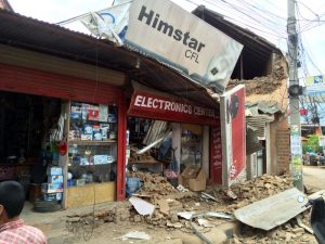 A destroyed storefront.