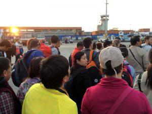 Our group moving out onto the tarmac.