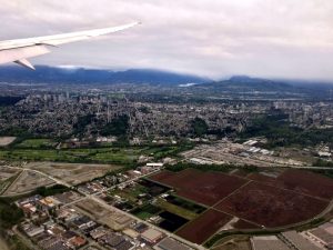 Landing in Vancouver, Canada.