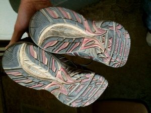 The shoes I wore while in Nepal still had the dust on them.